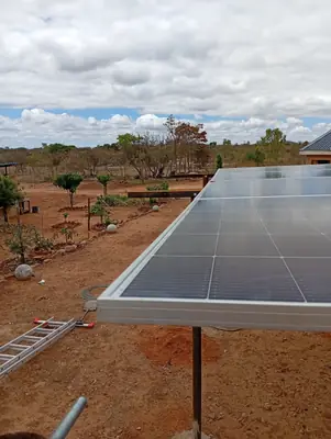 Along the edge of the finished array
