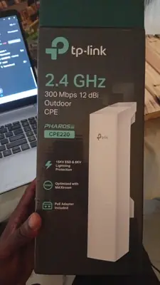 TP-Link CPE220 outdoor 2.4 GHz link, bought to give the cameras their own Wi-Fi (Taru-IoT)