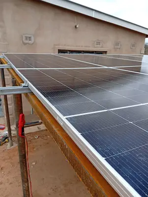 Panels going onto the carport rails